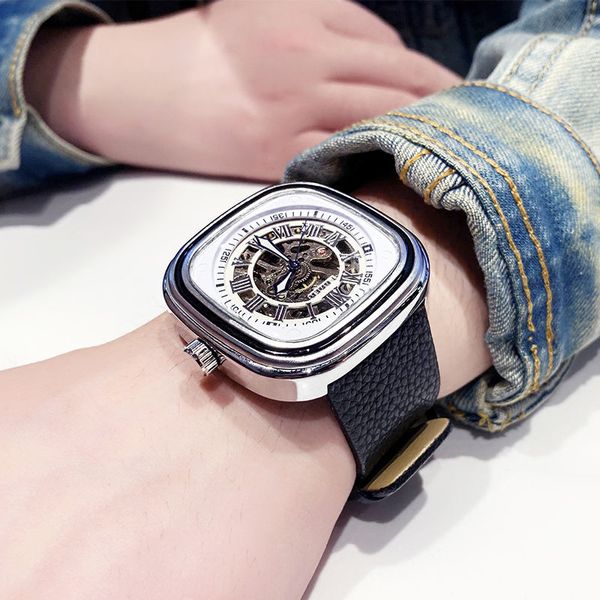 european and american fashion highend automatic mechanical watch mens fashion square fashion hollow tourbillon male student personality all, Slivery;brown
european and american fashion highend automatic mechanical watch mens fashion square fashion hollow tourbillon male student personality all, Slivery;brown