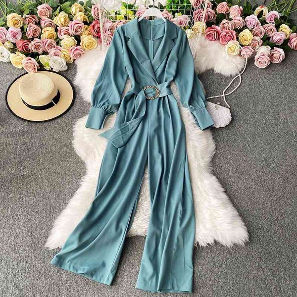 office lady rompers autumn notched collar long sleeve wide leg jumpsuit female solid yellow/blue playsuits fashion fall 210426, Black;white
office lady rompers autumn notched collar long sleeve wide leg jumpsuit female solid yellow/blue playsuits fashion fall 210426, Black;white