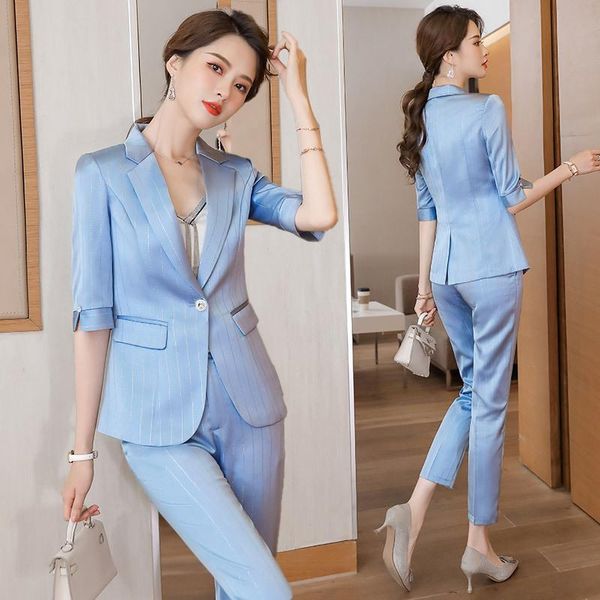 women's two piece pants izicfly summer style pink champagne stripe business half blazer set women slim office suit work wear 2 piece-th, White
women's two piece pants izicfly summer style pink champagne stripe business half blazer set women slim office suit work wear 2 piece-th, White