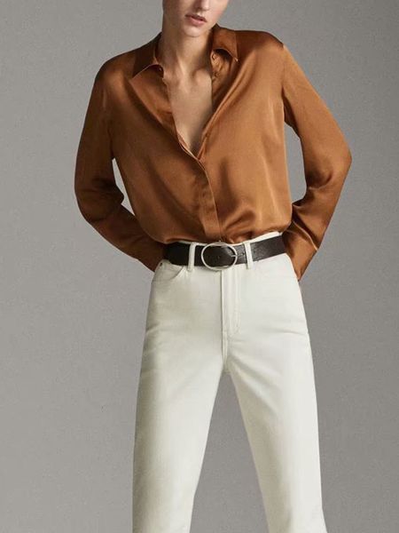 women's blouses & shirts satin shirt women casual turn-down collar long sleeve single breasted multicolor female elegant offi, White
women's blouses & shirts satin shirt women casual turn-down collar long sleeve single breasted multicolor female elegant offi, White