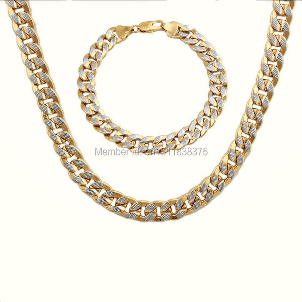 earrings & necklace trendy two color gold filled bracelet wedding accessories jewelry sets men women chain, Silver
earrings & necklace trendy two color gold filled bracelet wedding accessories jewelry sets men women chain, Silver