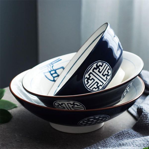 bowls japanese style ceramic noodle ramen bowl blue and white porcelain underglaze large soup fruit household kitchen tableware
bowls japanese style ceramic noodle ramen bowl blue and white porcelain underglaze large soup fruit household kitchen tableware