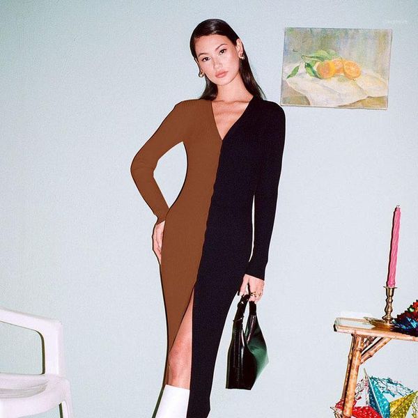 casual dresses women's patchwork long sleeve v neck sweater sheath dress button knitted bodycon split up elegant contrast, Black;gray
casual dresses women's patchwork long sleeve v neck sweater sheath dress button knitted bodycon split up elegant contrast, Black;gray