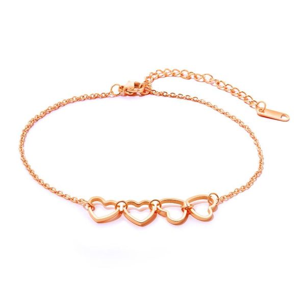 anklets jhsl women with heart charm rose gold color stainless steel classic fashion foot jewelry ankle bracelets, Red;blue
anklets jhsl women with heart charm rose gold color stainless steel classic fashion foot jewelry ankle bracelets, Red;blue