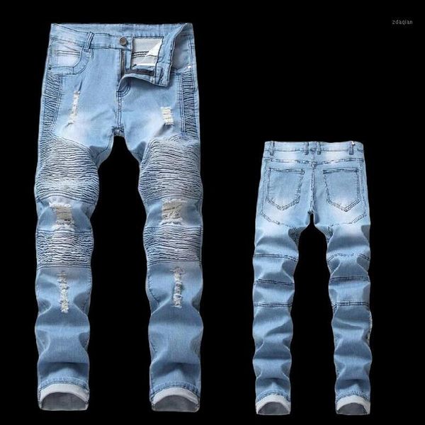 men's jeans 2021 men skinny street biker straight male motorcycle streetwear hip hop denim pants joggers runway vintage, Blue
men's jeans 2021 men skinny street biker straight male motorcycle streetwear hip hop denim pants joggers runway vintage, Blue