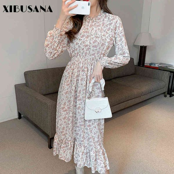 women loose chiffon dress spring autumn fashion female long sleeve vintage printed floral casual dresses a-line vestidos 210423, Black;gray
women loose chiffon dress spring autumn fashion female long sleeve vintage printed floral casual dresses a-line vestidos 210423, Black;gray