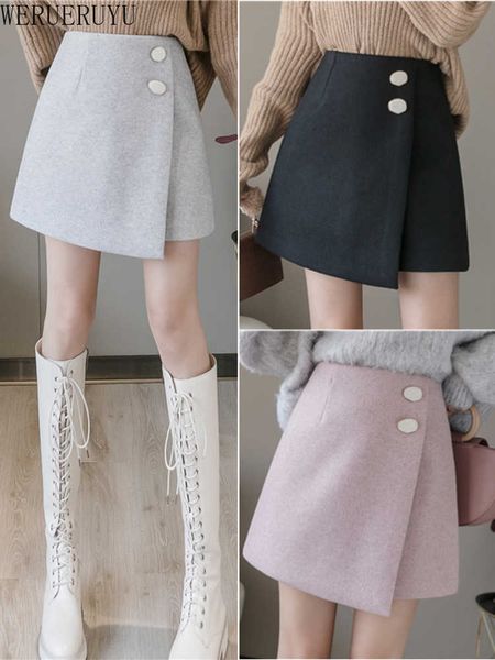 werueruyu skirt shorts women winter wool pleated skirt korean fashion irregular a line high waisted package hip skirts 210608, Black
werueruyu skirt shorts women winter wool pleated skirt korean fashion irregular a line high waisted package hip skirts 210608, Black
