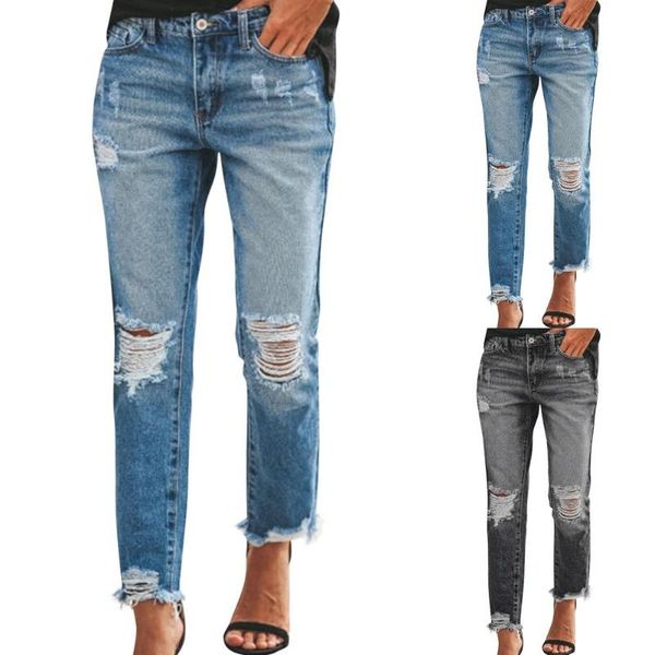 women's jeans high waist ripped tassels slimming trousers women hip hop woman cotton trouse pocket, Blue
women's jeans high waist ripped tassels slimming trousers women hip hop woman cotton trouse pocket, Blue