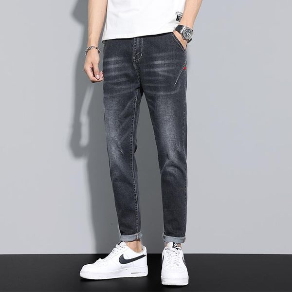 men's jeans 2021 spring autumn slim-fit tapered cotton denim men ribbon decoration plus size casual jean brand clothing, Blue
men's jeans 2021 spring autumn slim-fit tapered cotton denim men ribbon decoration plus size casual jean brand clothing, Blue