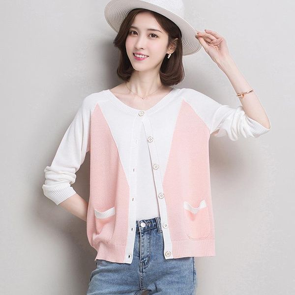 knitted cardigan women 2021 spring korean version color patchwork preppy style v-neck loose long-sleeved sweaters women's knits & tees, White
knitted cardigan women 2021 spring korean version color patchwork preppy style v-neck loose long-sleeved sweaters women's knits & tees, White