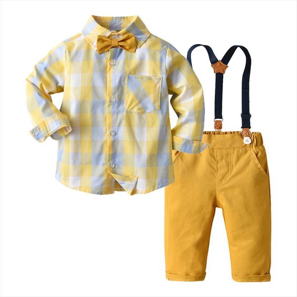 boys clothes set cotton yellow plaid long sleeve blouse suspender trousers kids outfits formal party costumes, White
boys clothes set cotton yellow plaid long sleeve blouse suspender trousers kids outfits formal party costumes, White