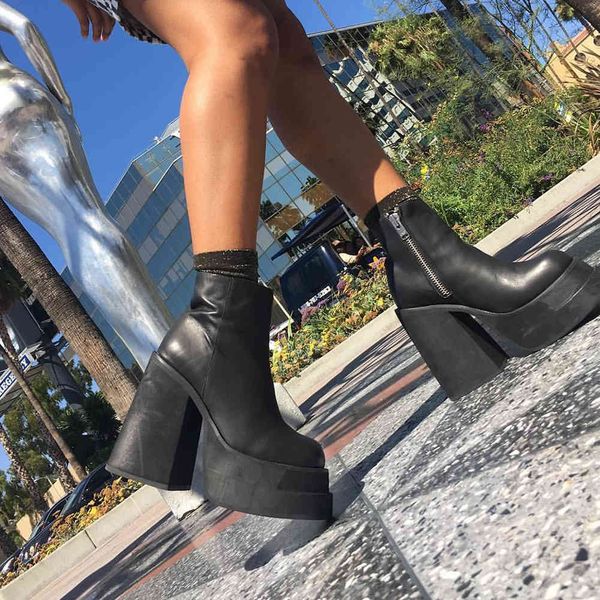 dress shoes doratasia ins genuÃno couro de vaca mulher tornozelo botas plataforma grosso saltos altos da motocicleta do punk gótico sapatos, Black
dress shoes doratasia ins genuÃno couro de vaca mulher tornozelo botas plataforma grosso saltos altos da motocicleta do punk gótico sapatos, Black