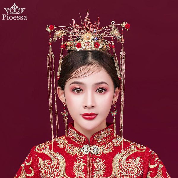 hair clips & barrettes pioessa chinese traditional xiuhe headdress red queen bride phoenix crown long tassel ancient costume, Golden;silver
hair clips & barrettes pioessa chinese traditional xiuhe headdress red queen bride phoenix crown long tassel ancient costume, Golden;silver