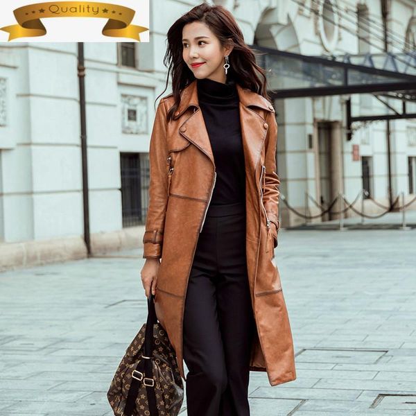 women's leather & faux women jacket genuine real sheepskin trench coat spring autumn long windbreakers 2021 1917-030 mf388, Black
women's leather & faux women jacket genuine real sheepskin trench coat spring autumn long windbreakers 2021 1917-030 mf388, Black