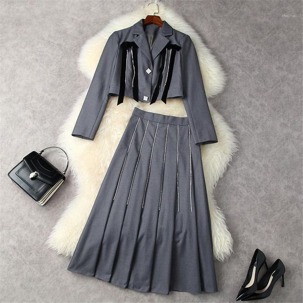 two piece dress fashion designer autumn 2021 brand ol 2 outfits women beading tassel short blazer + midi pleated skirt suit office sets, White
two piece dress fashion designer autumn 2021 brand ol 2 outfits women beading tassel short blazer + midi pleated skirt suit office sets, White