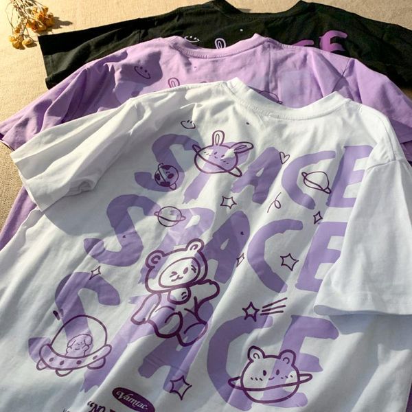 space bear cartoon t shirts women cotton tshirts harajuku super cute oversized summer tees 2021 kawaii japanese style women's t-shirt, White
space bear cartoon t shirts women cotton tshirts harajuku super cute oversized summer tees 2021 kawaii japanese style women's t-shirt, White