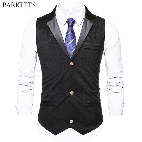 jacquard printed men black vest victorian steampunk mens gilet lapel gothic tuxedo men waistcoat casual slim fit vest for men 210524, Black;white
jacquard printed men black vest victorian steampunk mens gilet lapel gothic tuxedo men waistcoat casual slim fit vest for men 210524, Black;white
