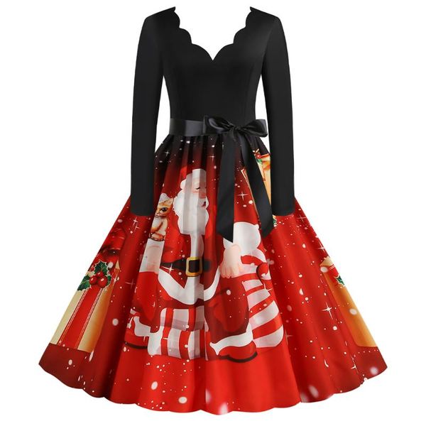 casual dresses chirstmas women autumn sashes midi dress cartoon knee length v-neck a-line pullover long sleeve retro style vestidos, Black;gray
casual dresses chirstmas women autumn sashes midi dress cartoon knee length v-neck a-line pullover long sleeve retro style vestidos, Black;gray