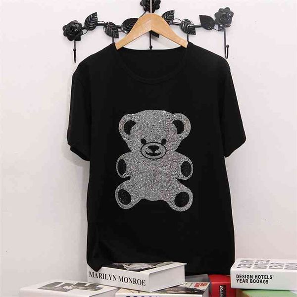 summer new korean of the short-sleeved t-shirt female loose fashion with diamond cotton black plus size women tide 210401, White
summer new korean of the short-sleeved t-shirt female loose fashion with diamond cotton black plus size women tide 210401, White