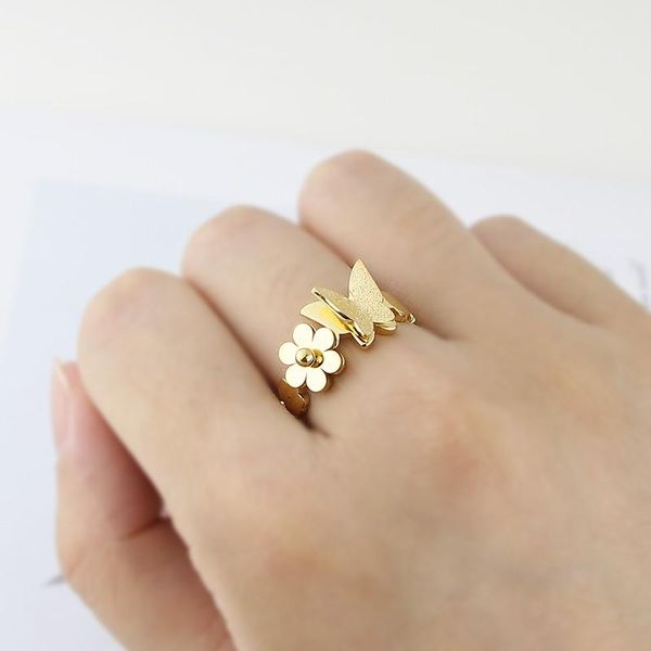 wedding rings arrival beautiful flower and frosted butterfly ring for women stainless steel gold color jewelry gift brand wholesale, Slivery;golden
wedding rings arrival beautiful flower and frosted butterfly ring for women stainless steel gold color jewelry gift brand wholesale, Slivery;golden