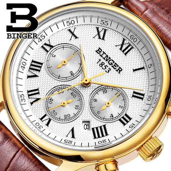 mark binger authentic men switzerland automatic mechanical self-wind sapphire gold watch waterproof leather band table, Slivery;brown
mark binger authentic men switzerland automatic mechanical self-wind sapphire gold watch waterproof leather band table, Slivery;brown