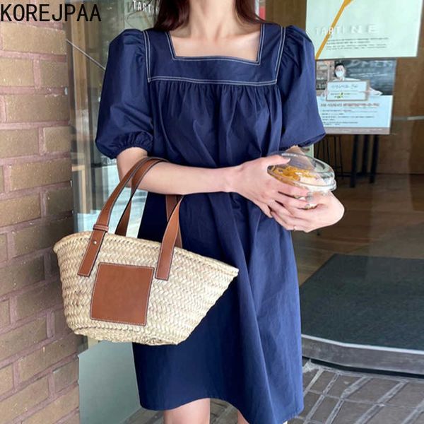 korejpaa women dress summer korean ins ladies simple square neckline contrast color ruffle design loose puff sleeve vestido 210526, Black;gray
korejpaa women dress summer korean ins ladies simple square neckline contrast color ruffle design loose puff sleeve vestido 210526, Black;gray