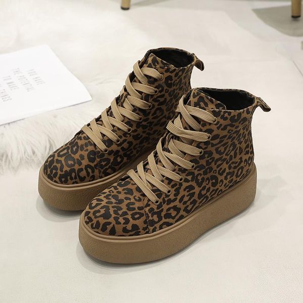 boots womens ankle leopard lace up round toe platform height increasing autumn winter shoes z3, Black
boots womens ankle leopard lace up round toe platform height increasing autumn winter shoes z3, Black