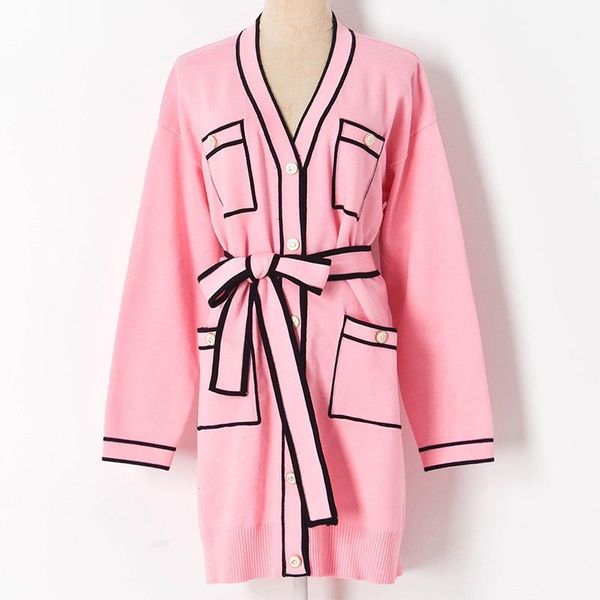 women's knits & tees european runway designers long sleeve 2021 spring autumn elegant pink v-neck knitted sweater women cardigan, White
women's knits & tees european runway designers long sleeve 2021 spring autumn elegant pink v-neck knitted sweater women cardigan, White