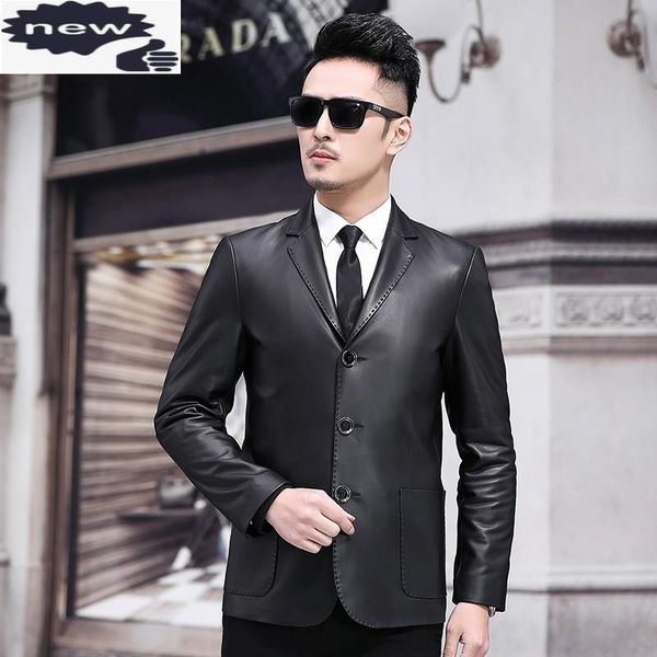 men's leather & faux retro mens real suits blazers single breasted lapel male fashion coat chaquetas de cuero hombre motorcycle blouson, Black
men's leather & faux retro mens real suits blazers single breasted lapel male fashion coat chaquetas de cuero hombre motorcycle blouson, Black