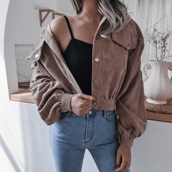 autumn and winter lantern long sleeve corduroy casual et single breasted women's, White
autumn and winter lantern long sleeve corduroy casual et single breasted women's, White