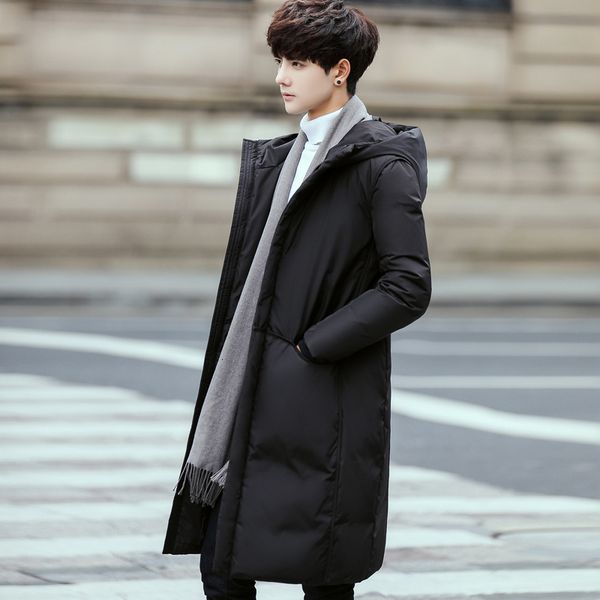 down jacket men's 2021 mid-length winter new korean style slim fashion young students handsome thick solid color trend, Black
down jacket men's 2021 mid-length winter new korean style slim fashion young students handsome thick solid color trend, Black