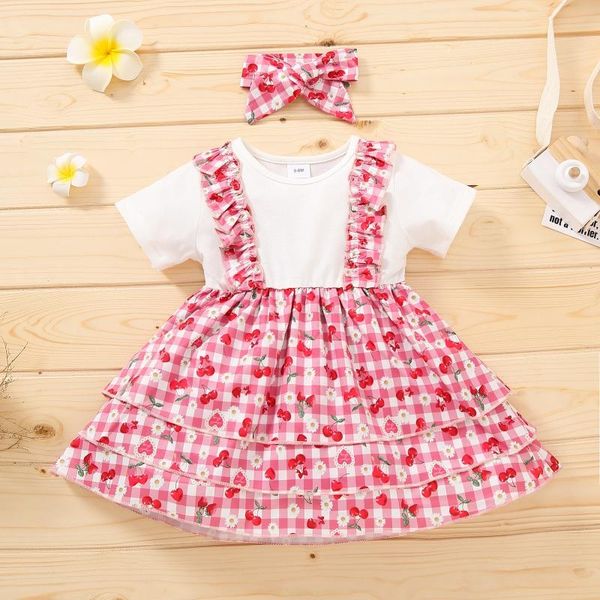 girl's dresses weixinbuy summer baby girl dress 1 year cherry stitching pink cute cotton casual wear clothes with headband, Red;yellow
girl's dresses weixinbuy summer baby girl dress 1 year cherry stitching pink cute cotton casual wear clothes with headband, Red;yellow