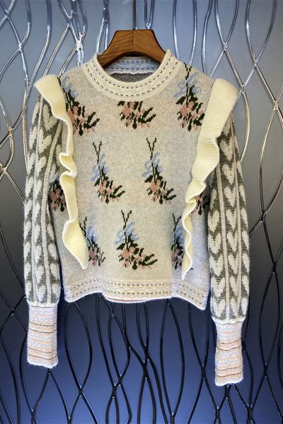 advanced embroidery ruffled knitwear womens clothing european and american summer ethnic style temperament 10e, White;black
advanced embroidery ruffled knitwear womens clothing european and american summer ethnic style temperament 10e, White;black