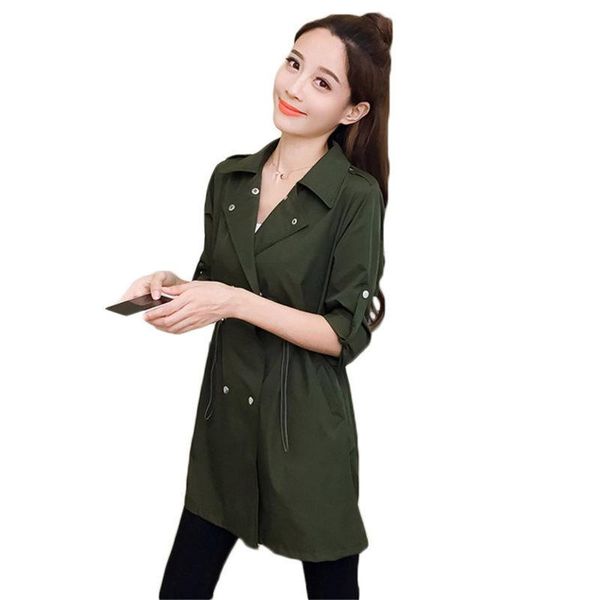 women's trench coats lapel drawstring waist slim windbreaker jacket women korean fashion jaqueta feminina thin spring coat 2021 long ou, Tan;black
women's trench coats lapel drawstring waist slim windbreaker jacket women korean fashion jaqueta feminina thin spring coat 2021 long ou, Tan;black
