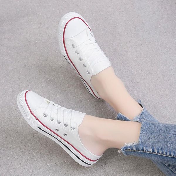 slippers casual half-drag canvas shoes woman 2021 fashion solid sneakers women vulcanized lace-up no heel lazy flats, Black
slippers casual half-drag canvas shoes woman 2021 fashion solid sneakers women vulcanized lace-up no heel lazy flats, Black