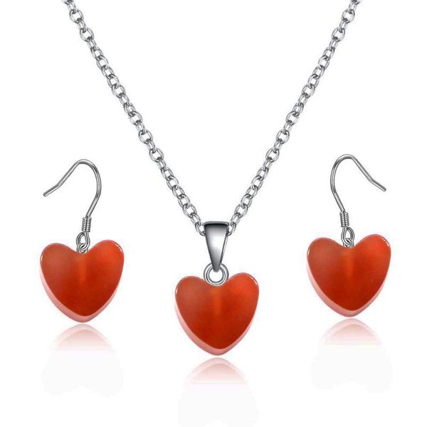 earrings & necklace pretty heart stone and set fashion love girl women gift jewelry 14 colors gs029, Silver
earrings & necklace pretty heart stone and set fashion love girl women gift jewelry 14 colors gs029, Silver