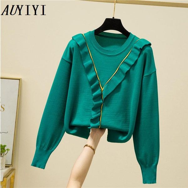 women's sweaters women elegant ruffle knitted sweater pullover pocket autumn winter 2021 chic fashion female long sleeve candy colors, White;black
women's sweaters women elegant ruffle knitted sweater pullover pocket autumn winter 2021 chic fashion female long sleeve candy colors, White;black