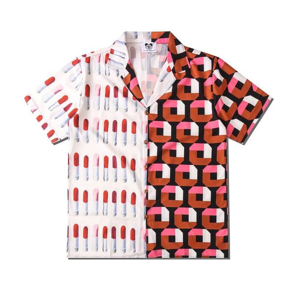 men's casual shirts 2021 high street hawaiian lipstick full print beach cardigan leisure short sleeves man, White;black
men's casual shirts 2021 high street hawaiian lipstick full print beach cardigan leisure short sleeves man, White;black
