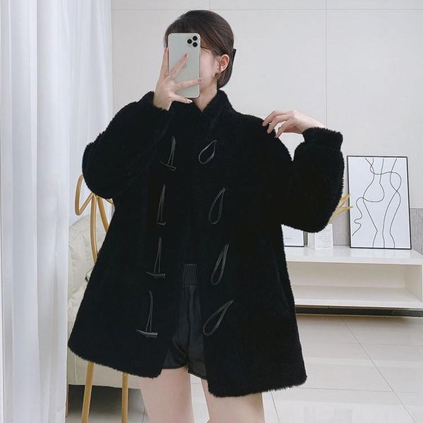 women's fur & faux women winter coats sheep shearing coat ladies tuscany sheepskin jacket elegant luxury outwear, Black
women's fur & faux women winter coats sheep shearing coat ladies tuscany sheepskin jacket elegant luxury outwear, Black