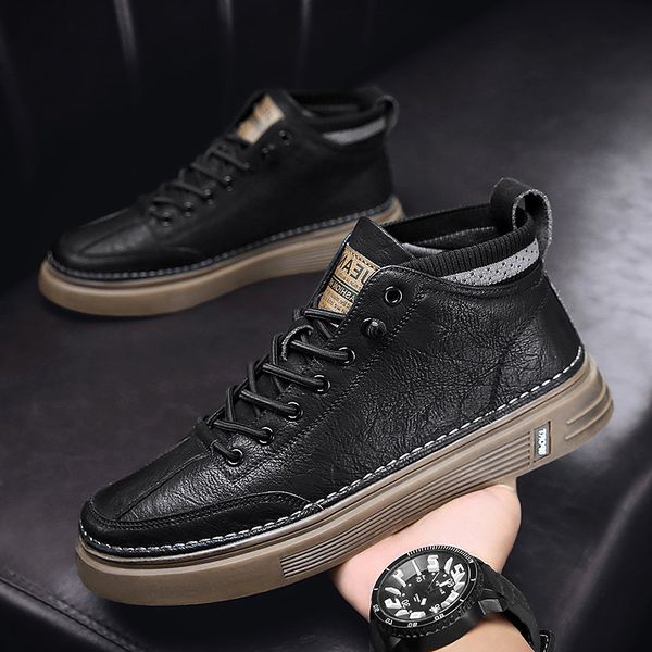 winter men's shoes casual and versatile waterproof high british leather black board tide plush warm cotton
winter men's shoes casual and versatile waterproof high british leather black board tide plush warm cotton