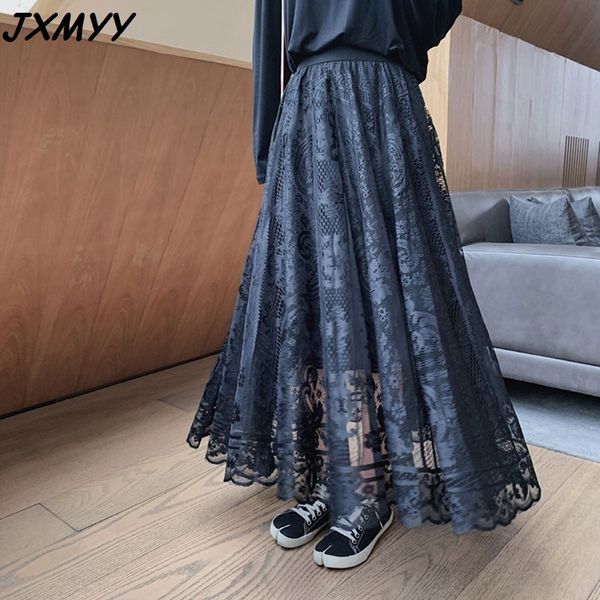 jxmyy elastic high waist lace skirts womens spring autumn new korean elegant casual a-line black long mujer faldas female 210412
jxmyy elastic high waist lace skirts womens spring autumn new korean elegant casual a-line black long mujer faldas female 210412