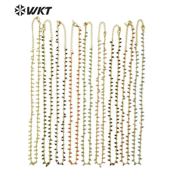 wt-n1202 wkt multicolor optional crystal beads chain and necklace in gold electroplated for women findings chains, Silver
wt-n1202 wkt multicolor optional crystal beads chain and necklace in gold electroplated for women findings chains, Silver