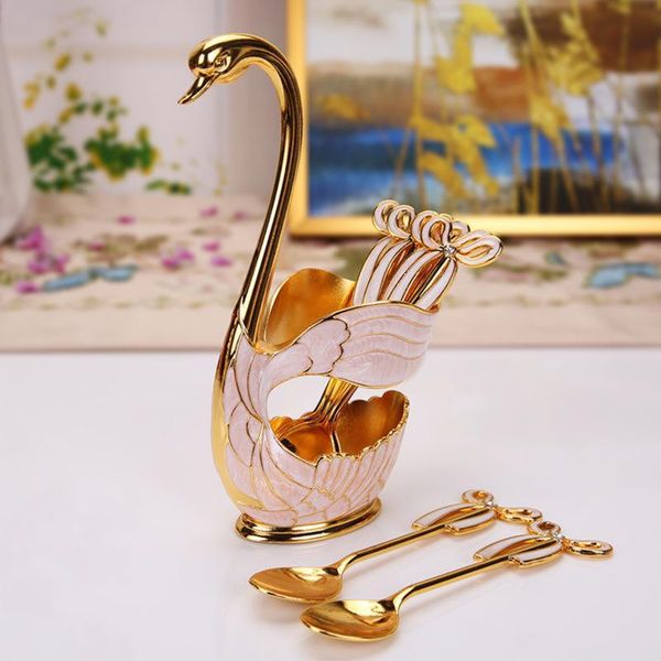 elegant swan spoon holder set spoons tableware dining cake dessert decor flatware sets
elegant swan spoon holder set spoons tableware dining cake dessert decor flatware sets