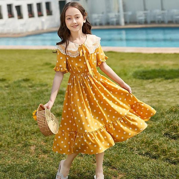 girl's dresses teens girls summer beach dress for kids bow polka dot ruffles pleated long children clothes vestidos, Red;yellow
girl's dresses teens girls summer beach dress for kids bow polka dot ruffles pleated long children clothes vestidos, Red;yellow