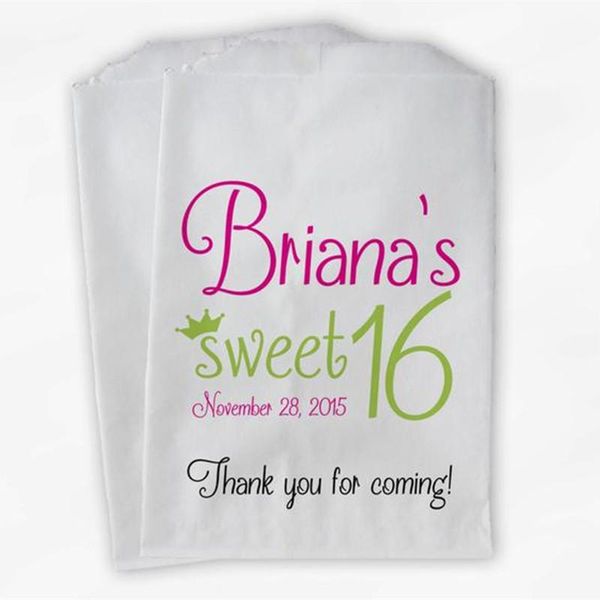 gift wrap custom sweet 16 birthday personalized candy buffet bags - pink and lime thank you favor with crown paper treat
gift wrap custom sweet 16 birthday personalized candy buffet bags - pink and lime thank you favor with crown paper treat