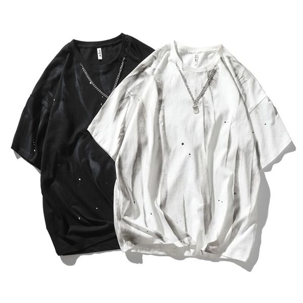 summer street short sleeve t-shirt loose fashion inkjet coat men's casual large half 220302, White;black
summer street short sleeve t-shirt loose fashion inkjet coat men's casual large half 220302, White;black