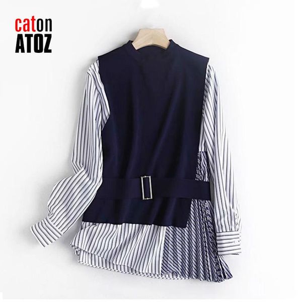 women's vests catonatoz 2305 women 2021 fashion knitted sweater two-piece shirt vest slim irregular female blouses, Black;white
women's vests catonatoz 2305 women 2021 fashion knitted sweater two-piece shirt vest slim irregular female blouses, Black;white
