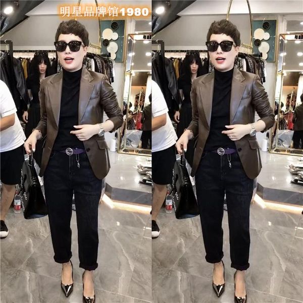 women's jackets ai yi cen 050167 yao han rui qiao dress tremble the same tiktok chic fan brown suit leather jacket, Black;brown
women's jackets ai yi cen 050167 yao han rui qiao dress tremble the same tiktok chic fan brown suit leather jacket, Black;brown