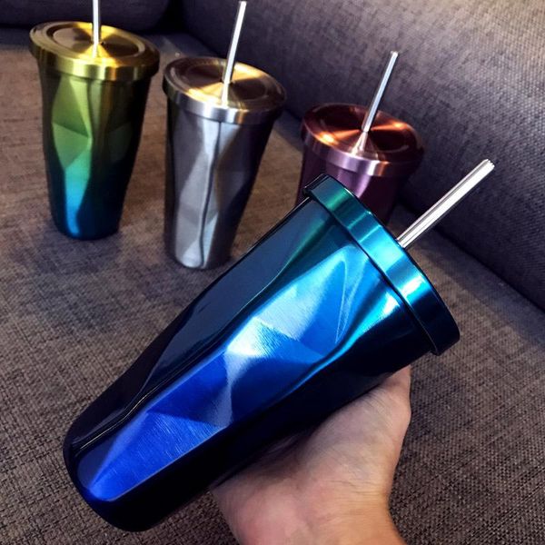double-layer stainless steel diamond-shaped straw cup vacuum gradient special-shaped coffee mug plastic water bottles
double-layer stainless steel diamond-shaped straw cup vacuum gradient special-shaped coffee mug plastic water bottles
