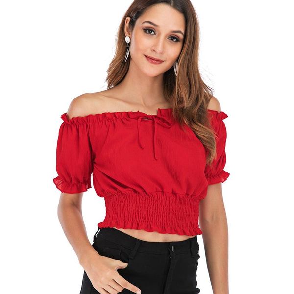 women's blouses & shirts women ruched drawstring off shoulder crop for summer 2021 short sleeve slash neck solid red white chiffon
women's blouses & shirts women ruched drawstring off shoulder crop for summer 2021 short sleeve slash neck solid red white chiffon